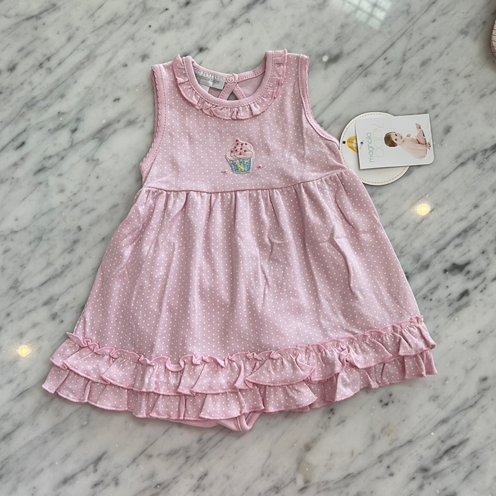 New Baby Girl Magnolia Baby Cupcake Sundress and Diaper Cover